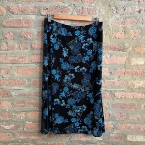 Y2K Floral Blue and Black Women's Skirt